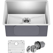 1001 Standart Pro 60 cm 16 Ayar Alttan Montaj Tek Kase Paslanmaz Çelik Mutfak Lavabosu, KHU101-23