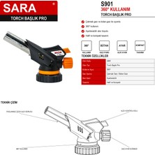 Sara S901 360° Kullanımlı Torch Başlık Pro