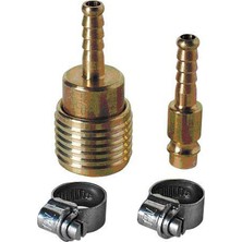 1001 Hortum Bağlantı Seti, 4 Parça 6 mm (Kompresör Aksesuarı, 4 Parçalı Set, 1x Tek Elle Hızlı B
