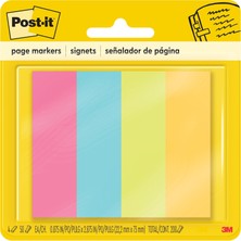 1001 Page Marker, Farkl Renkler, 2,5 x 7,6 Cm, 50 Yaprak/pad, 4 Ped/pack (671 4 Au)