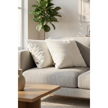 1001 Teddy Puffy Kırlent Kılıfı 2'li 43X43 Beyaz
