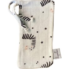 1001 White Zebra Muslin Biberon Kesesi
