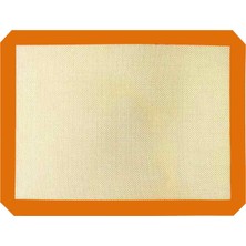 1001 Profesyonel Silikon Pişirme Matı, Yapışmaz, Yıkanabilir, 30 cm x 40 cm (Turuncu)
