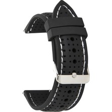 1001 20MM-22MM-24MM Saat Uyumlu Delikli Spor Silikon Saat Kordonu Kayışı S26