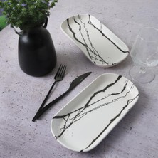 1001 Floral Waves Noyan Kayık Tabak 26 cm 2 Adet 22668
