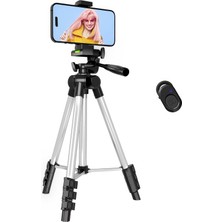 1001 Telefon Tripodu – 33-110CM Katlanabilir Tripod Telefon Tutucu, 360° Döner Başlık, Bluetooth Ku