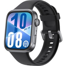 1001 Watch Fıt 4 Akıllı Saat, 100+ Spor Modu, Ultra Ince Tasarım, Siyah