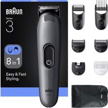 1001 Hepsi Bir Arada Series 3, 8’i 1 Arada Tıraş Kiti, Keskin Bıçak, 14 Uzunluk, AIO3540