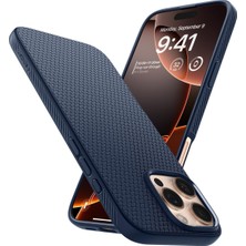 1001 iPhone 16 Pro Max ile Uyumlu Kılıf Liquid Air Kaymaz Dokulu Yüzey Lacivert Kapak - ACS07989 (Spig