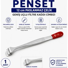Labolist Penset 12 cm Paslanmaz Çelik - Geniş Uçlu Filtre Kağıdı Cımbızı