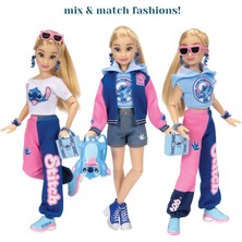 1001 Stitch Moda Bebek, Kolej Ceketli ve Aksesuarlı, 29 Cm, 13 Hareket Noktası, Jakks Pacific'den Resmi