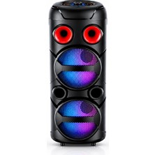 1001 HP-987 10W Tws Bluetooth Party Hoparlör – LED Aydınlatmalı 1 Adet Kablolu El Mikrofonu Dahil Ka