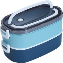 1001 304 Çelik 1400 ml Iki Katlı Yemek Saklama Kabı Sefertası (Sıcak Tutmaz) CIN605MV