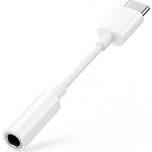 1001 Usb-C To 3.5mm Jak Kulaklık Adaptörü - Dijital Dönüştürücü - Tüm Cihazlarla Uyumlu - Beyaz