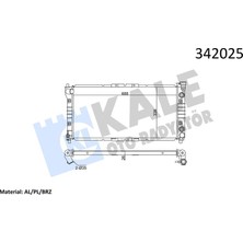 Kale 342025 Radyatör Mazda 626 Iv HATCHBACK-626 V-Mx6 (Al-Pl-Brz) FS2015200G-FS2015200H-FSJ215200