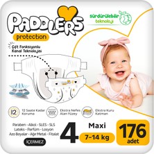 1001 Protection Bebek Bezi 4 Numara Maxi (7-14 Kg) 176 Adet – Ekstra Jumbo Set, Maksimum Koruma