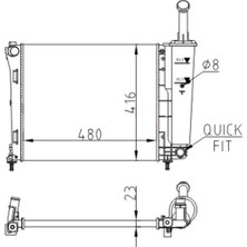 Oris Orıs MFR401023 Radyator Mechanical MT(480×416×23)KA 1.2i 08+ / Fiat 500 07+ / Panda 1.2i 12+ 61936 51787115-9S518005BA