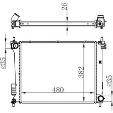 Oris Orıs BHY168026 Radyatör Brazing Hyundai I20 1.4-1.6 Crdi 09=> (Mek) (480X382X26) 253104P200
