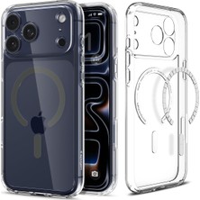 1001 iPhone 17 Pro ile Uyumlu Magsafe Kılıf Ultra Hybrid Mag Fit Sararmaya Dayanıklı Gri Şeffaf Kapa