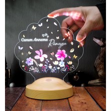 1001 Canım Anneme – Renkli Çiçek Bahçesi LED Lamba Kişiye Özel Anneler Günü Hediyesi