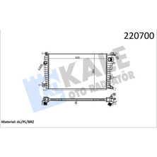 Kale 0559021AB Radyatör Renault Fluence Diesel (1 Sira Alb Sistem) Braizing 214100068R-8671095333