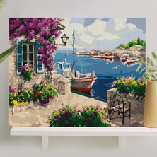 1001 Sayılarla Boyama Tuval Seti Fırça Boya Dahil (Çıtalı) 40X50 cm - Mor Sümbül