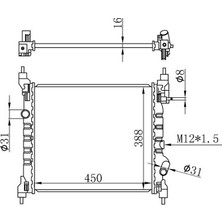 Oris Orıs BCH191016 Radyatör Brazing Chevrolet Spark 1.2i 10=> (Mek) (450X388X16) 96984450
