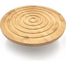 1001 Ivory Yuvarlak Bambu Nihale | Isıya Dayanıklı Doğal Ahşap Tezgah ve Masa Koruyucu, Çaydanlık,