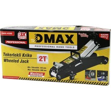 1001 Dmax DMX-4199 (2 Ton & Arabalı - Tekerli - Timsah) Kriko (Min.yükseklik: 125MM & Max.yükseklik: 3
