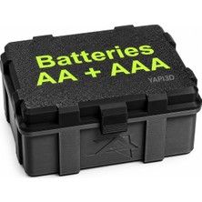 Yapı3D YAPI3D Aa Aaa Pil Saklama Kutusu Pil Organizer Düzenleyici Muhafaza ve Taşıma Kabı Bölmeli Pil Kutusu