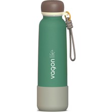1001 750 ml Pipetli Sızdırmaz Paslanmaz Çelik Termos Matara El Askılı Bpa Içermez 750ML 1106FF Yeş