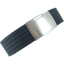 1001 Siyah 1. Kalite Klipsli Kauçuk Silikon Saat Kordonu 20MM 22MM 24MM Akıllı Pimli Saat Kayışı