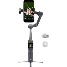 1001 Osmo Mobile 8p + Mic Mini 2 Verici, iPhone ve Android Için Gimbal Sabitleyici, Kablosuz Mikrofon, Z