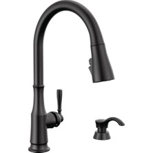 1001 Musluk Capertee Siyah Sabunluklu Mutfak Bataryası, Aşağı Çekmeli Püskürtücülü Mutfak Batar