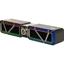 1001 D-Base 30W Masaüstü Bluetooth Gaming Hoparlör, Rgb Işıklı, Çift Portlu 35W Hızlı Şarj, USB