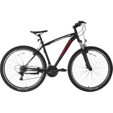 1001 Leon 29 Jant Dağ Bisikleti 48 cm Çelik Kadro V-Fren 21 Vites Shimano - Mat Siyah Kırmızı