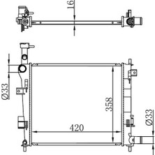 Oris Orıs BKI118016 Radyatör Brazing Kıa Picanto 11=> (Mek.) (420X358X16) 253101Y000