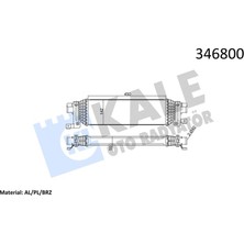 Kale 346800 Turbo Radyatoru (Intercooler) Fusion 1.6tdcı 90PS 02> Mazda 2 03> 1.4 De 450×142×50 5S6H9L440AE-5S6H9L440AC