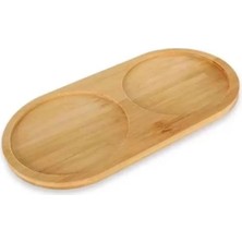 1001 Bambu Doğal 2 Bölmeli Yağdanlık Altlığı 23X12 cm