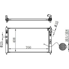 Radisen Radısen Rr 636034 Radyatör Asx (2010) 1.8 Dıd Peugeot 4008 1.6 Hdı (12-) Cıtroenc4 Aircross Brazed 700X408X26 1611261880-1350A764-1350A763