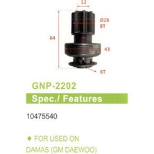 Genon 2202 Mars Dislisi (UMD-5763) 8 Dıs Daewoo Damas ZEN-1620-10475540