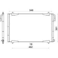 Mahle AC220001S Klima Radyatörü (Kondanser) Peugeot P206 98>09 1.1-1.4-1.6-2.0-1.4hdı-1.6hdı 6455.Y0-6455.W6-6455.W7-6455.X9