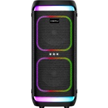 1001 HP-986 Partybox Bluetooth Hoparlör – 2×8” Hoparlör 24W Güç Rgb Işık Tws Destekli