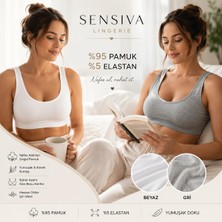 Sensiva Lingerie Kadın 2'li Set Kalın Askılı Büstiyer -Çıkarılabilir Pedli - Telsiz Balensiz Yarım Atlet 2 Li Paket
