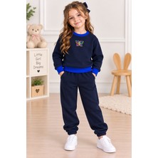 Kız Çocuk Kelebek Baskılı 3 Ip Sweatshirt