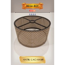 My Best Store Antik Çağ Hasır Lambader Başlığı 35 cm Mega Boy