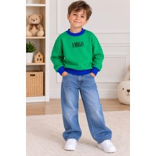 Erkek Çocuk Yazı Baskılı 3 Ip Sweatshirt