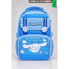 x Dekomus Lisanslı Cinnamoroll Yeni Sezon Blue Cloud Collection Büyük Boy Okul Çantası
