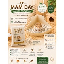 Mam Day Hamster Için Premium Tuvalet Kabı ve Tuvalet Kumu 1 Kg. Kemirgen Kumu Set