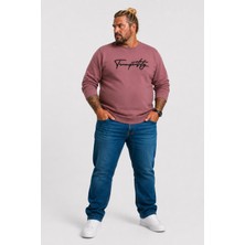 Moc Grande Mocgrande Erkek Büyük Beden Sıfır Yaka Sweat Twenty 24200 Eflatun